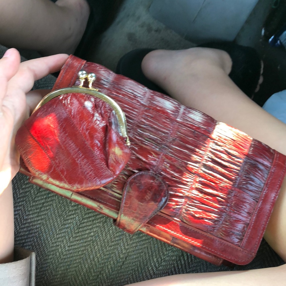 wallet with matching coin pouch EEL SKIN